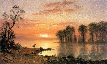 Puesta de sol Albert Bierstadt Pinturas al óleo
